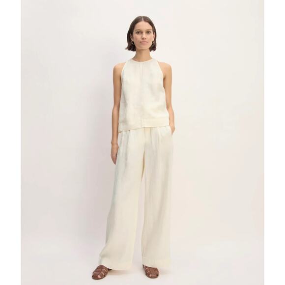 Everlane The Linen Way High Drape Pant In Bone Size 8 - Picture 1 of 8